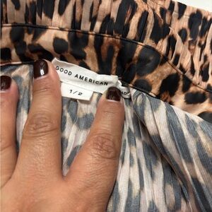 Good American Animal Print Button Down Shirt